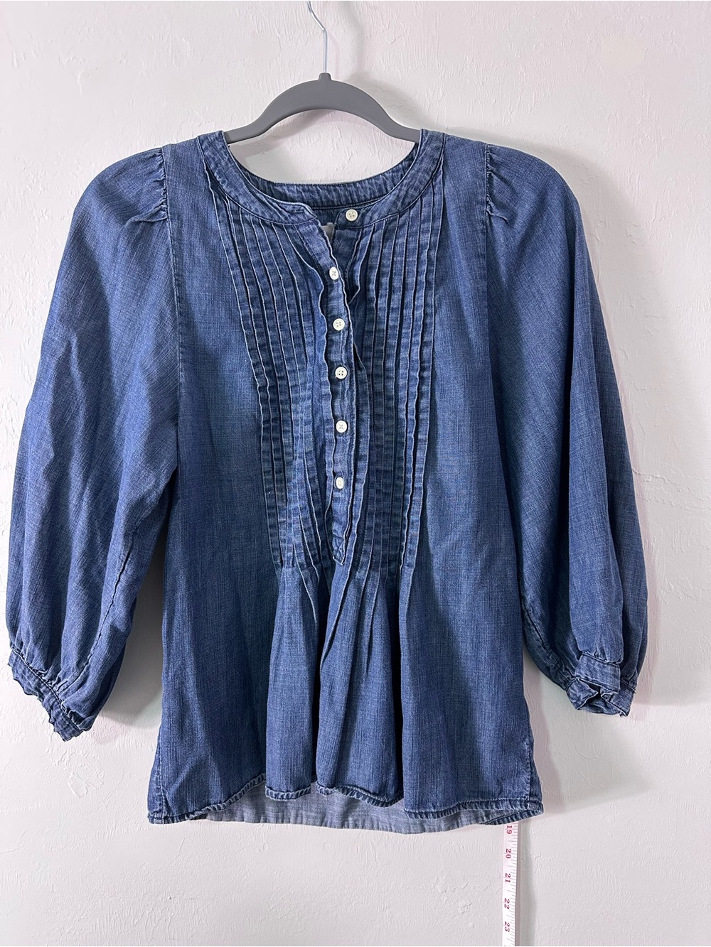 GAP Indigo Pintuck Button-Front Blouse